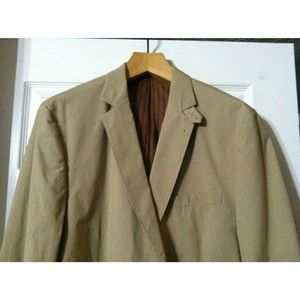 FLYNT MENS NEW KHAKI 98%COTTON SPORT COAT JACKET BLAZER SIZE: 46R